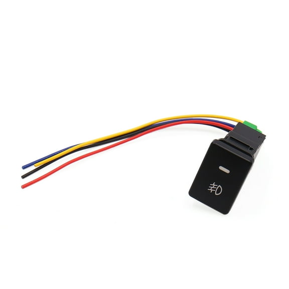 Black Plastic ON/OFF Push Button Foglight Switch Wiring Harness Fit for