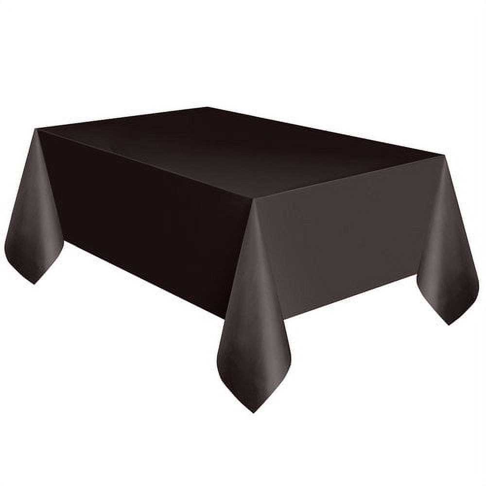Black Plastic Party Tablecloths, 108 x 54in, 3ct, Way To Celebrate! - image 1 of 2