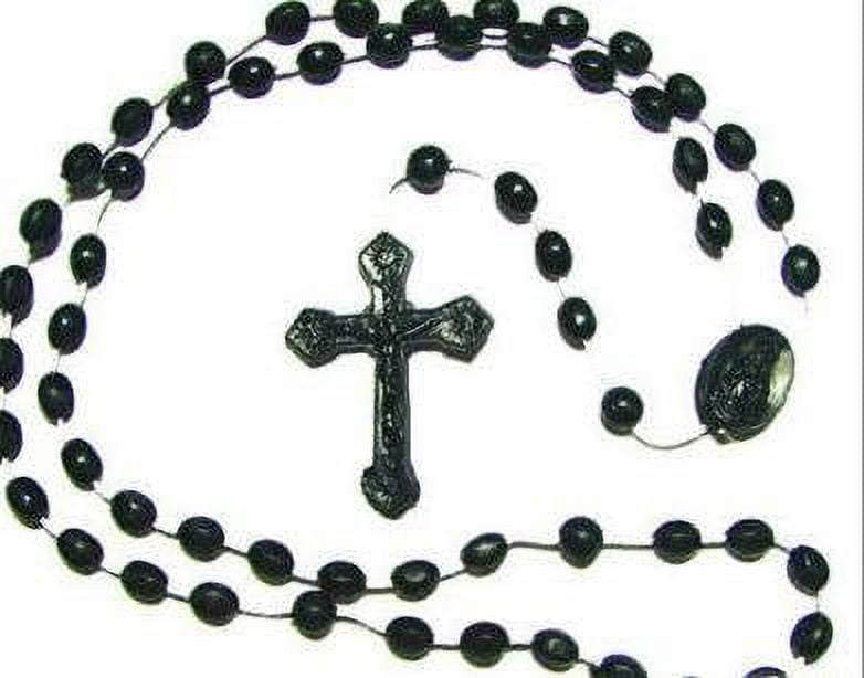 Black Plastic Prison Issue Rosary Beads