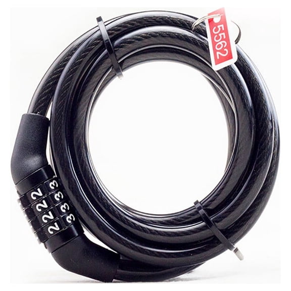 Black Plastic Resettable Combination Bike Cable Lock Bicycle Security Chain For Outdoor Use Black #3i4oa