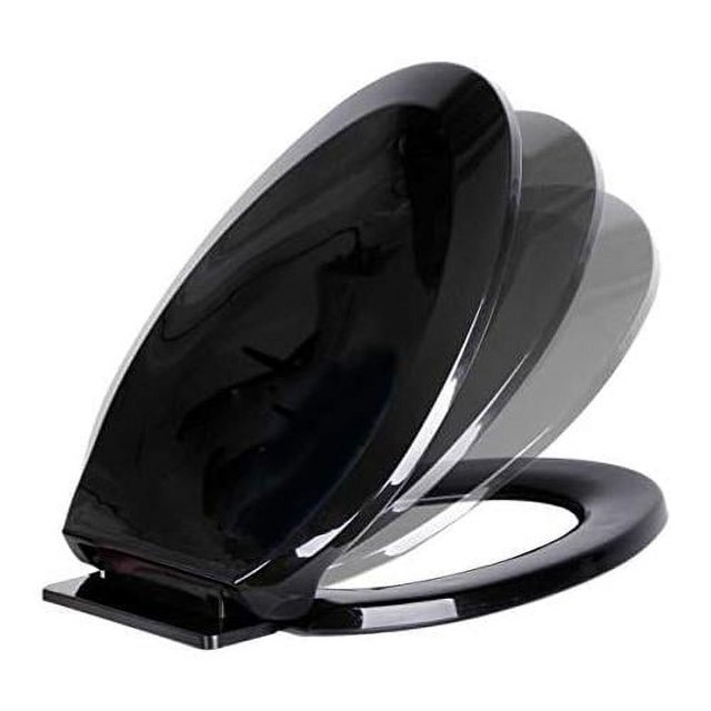 Black Plastic Soft Close Toilet Seat Elongated Slow Close Toilet Seat