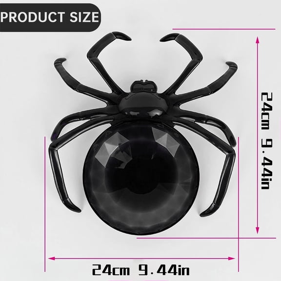 Black Plastic Spider Shaped Tray for Halloween Party Spooktacular Food Display
