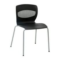 Black Plastic Stacking Chair