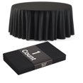 thumbnail image 1 of Exquisite Disposable Black Plastic Tablecloth - 120-Inch Round for Parties, 1 of 6