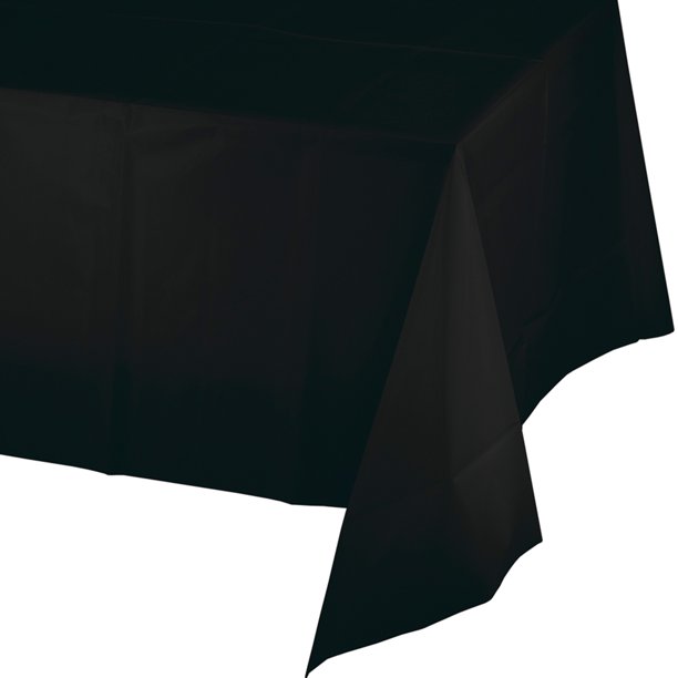 Black Plastic Tablecloths, 3 Count
