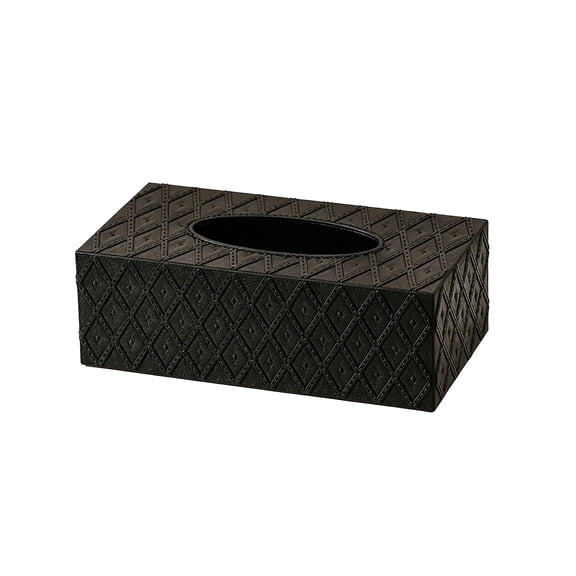 Black Plastic Tissue Box Holder Refillable Multipurpose Storage Box for Home Office Car 9.25x4.92x3.15 Inches 1 Pack