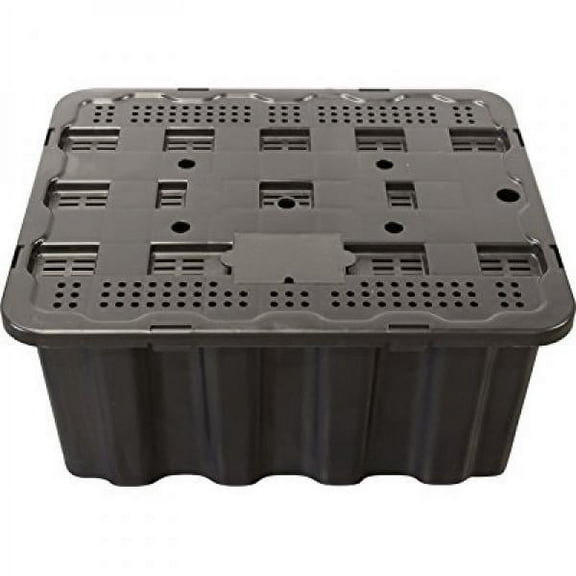 Black Plastic Ventilated Storage Box - [Size] - Rectangular -