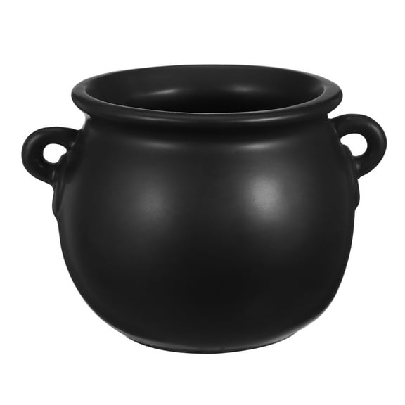Black Plastic Witch Cauldron Kettle, Candy Holder, Party Favor Decoration