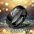 thumbnail image 1 of Black Plated Titanium Wedding Band, "I Love You", Comfort Fit Ring, Titanium,Black#13, 1 of 7
