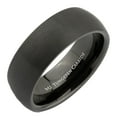 thumbnail image 1 of Black Plated Tungsten Carbide 6mm Wedding Band with Brushed Center and Recessed Edges RingSize 9, 1 of 6