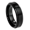 thumbnail image 1 of Black Plated Tungsten Flat Brushed Center 6MM Stepped Edge Ring Size 5.5, 1 of 3