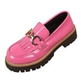 thumbnail image 1 of Black Platform Loafers for Women - Women's Slip-On Faux Leather Loafers, Chunky Comfort Shoes for Work & Dressy Occasions Size 36-43 Pink, 1 of 6