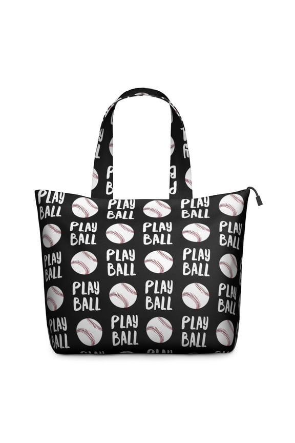 Black Play Ball Baseball Pattern Travel Tote Bags for Women Carry On,Large Weekender Bags for Women Travel,Multi Functional Duffle Bag for Work,Shopping,Sports