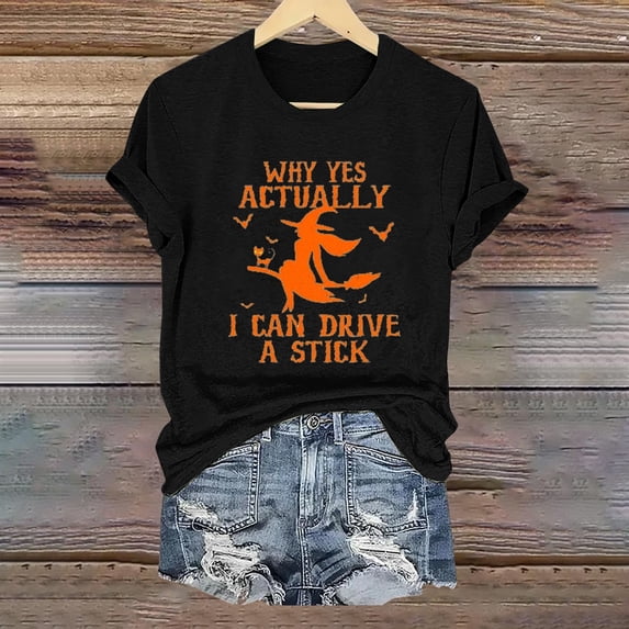 Black Plus Size Halloween Shirts for Women Crew Neck Thanksgiving Shirts, Loose Fit Autumn T-shirts, Casual Pumpkin Graphic Tees, Crew Neck, Halloween, Festive and Daily Wear L