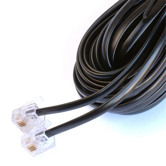 Black Point Products BT-002-BLACK Black 4 Wire Phone Cord 25 ft.