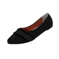 thumbnail image 1 of Black Pointed Toe Slip-On Flats For Women Closed Toe Breathable Shallow Mouth Comfortable Casual Wear Cloth Upper, 1 of 9