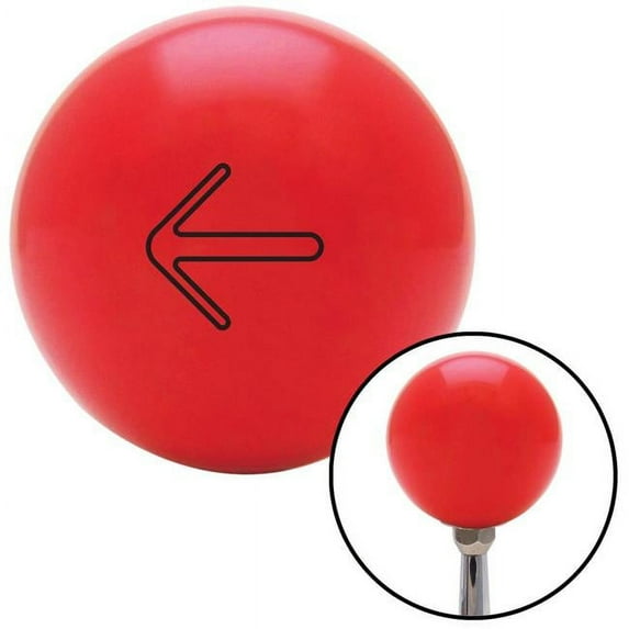 Black Pointing Arrow Left Red Shift Knob with M16 x 1.5 Insert Shifter Auto Manual Brody