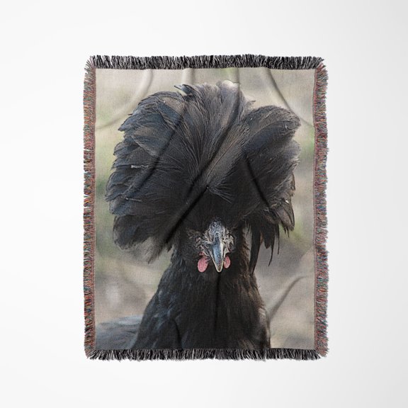 Black Polish Hen, Woven Blanket