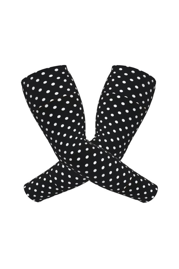 Black Polka Dot Compression Sports Arm Sleeve Baseball Football Basketball For Men And Women