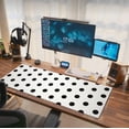 thumbnail image 1 of Black Polka Dot Mouse Pad Extended Large Gaming Mousepad XL Big Long Oversized Desk Mat Stitched Edges 31.5 X 11.8 Inch for Home Office, 1 of 6
