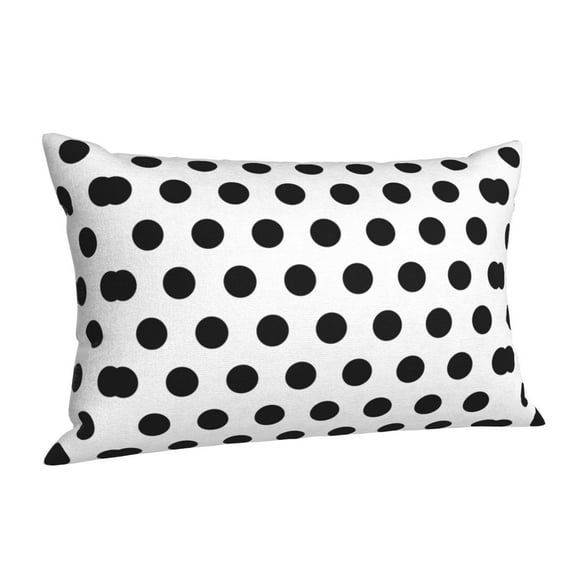 Black Polka Dot Pattern Throw Pillow Cushion Cover Decorative Rectangle Pillow Case 20"x30"