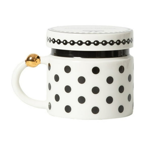 Black And Polka Dot Style Covered Ceramic Mugs, Water Cups, Coffee Cups, Breakfast Cups, Light Luxury Gift Creative Tea Cups, Inspired By Audrey Retro Aesthetics, Classic