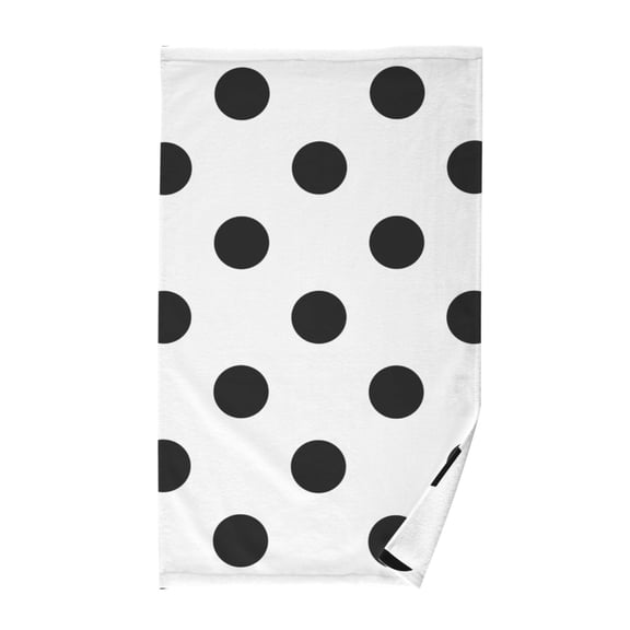 Black Polka Dots Cotton Face Towels Soft Hand Towel Absorbent Bathroom Towel for Kitchen Hotel Decoration