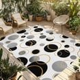 thumbnail image 1 of Black Polka Dots Outdoor Rug for Patio/Deck/Porch, Non-Slip Large Area Rug 6 x 9 Ft, Modern Abstract Art Indoor Outdoor Rugs Washable Area Rugs, Reversible Camping Rug Carpet Runner, 1 of 8