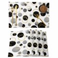 thumbnail image 1 of Black Polka Dots Placemats Set of 4, Modern Abstract Art Placemats for Dining Table, Place Mats for Kitchen Tabletop, Waterproof Wipeable Dining Table Mats Set, 1 of 9