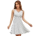 thumbnail image 1 of Black Polka Dots White Background Dress Summer Street Style Dresses Female Sleeveless Printed Sundress, 1 of 7