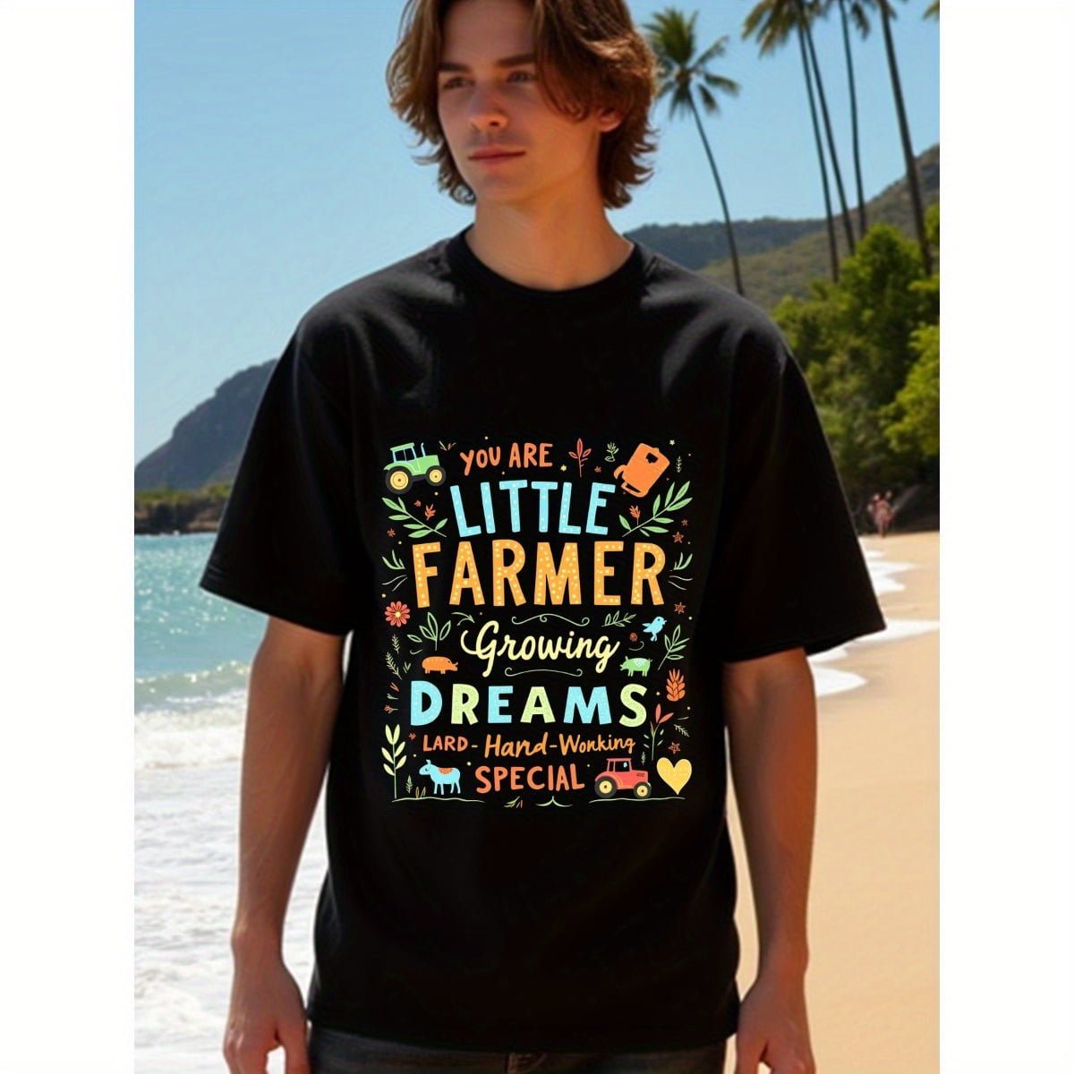 Black Polo Shirt, 2xlt Shirts for Men Big and Tall, Little Farmer ...