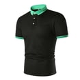 thumbnail image 1 of Black Polo Shirts for Men Short Sleeve Tops Black L, 1 of 1