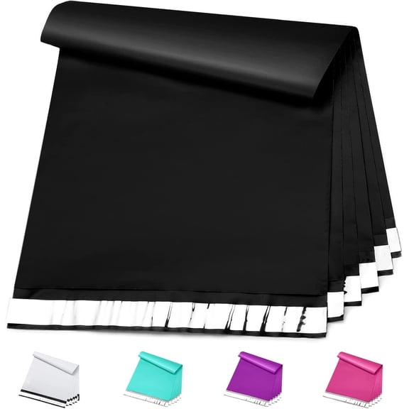 Black Poly Mailers 14.5x19 Large 100 Pack Self-Seal Shipping Bags, Packaging Envelopes for Small Business, Boutique, Clothing