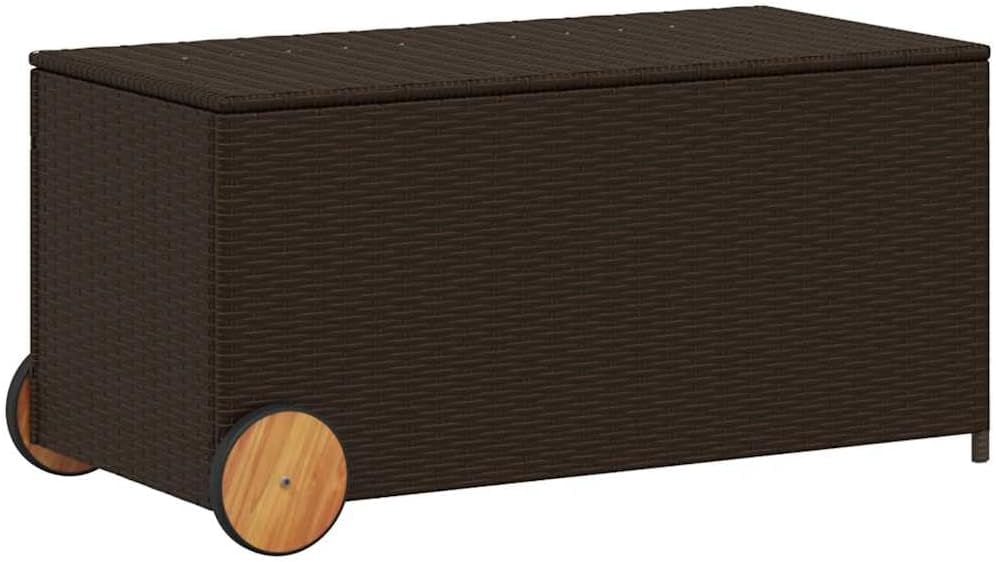 Black Poly Rattan Garden Storage Box 74.8 Gal with Waterproof Bag and ...