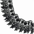 thumbnail image 1 of Black Polyester 7.5 Yards 3.5in Vintage Scalloped Embroidery Lace Trim for Gothic Wedding Christmas Decoration, 1 of 8