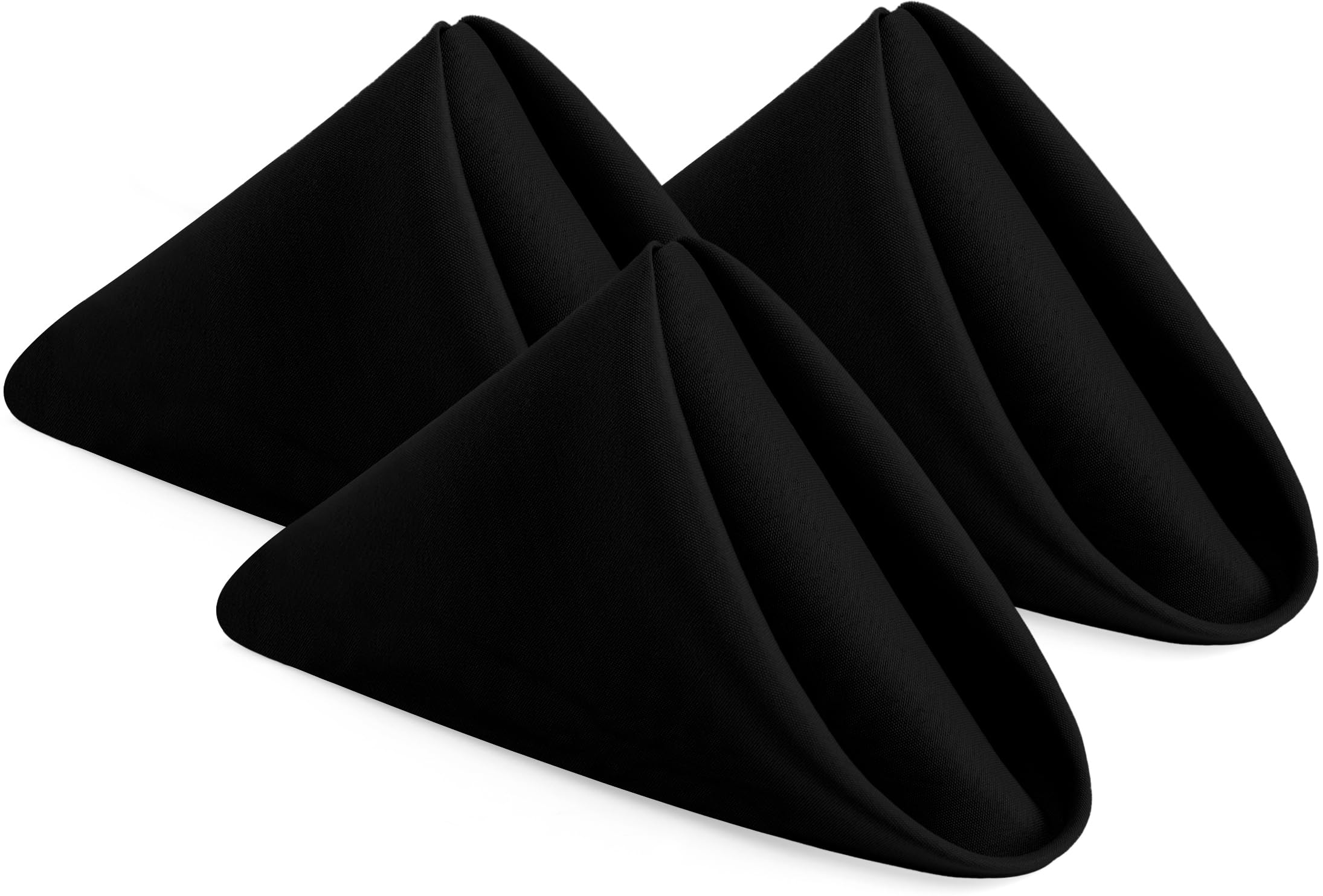Black Polyester Cloth Napkins 12 Pack 20x20 Inches, Formal Dinner ...