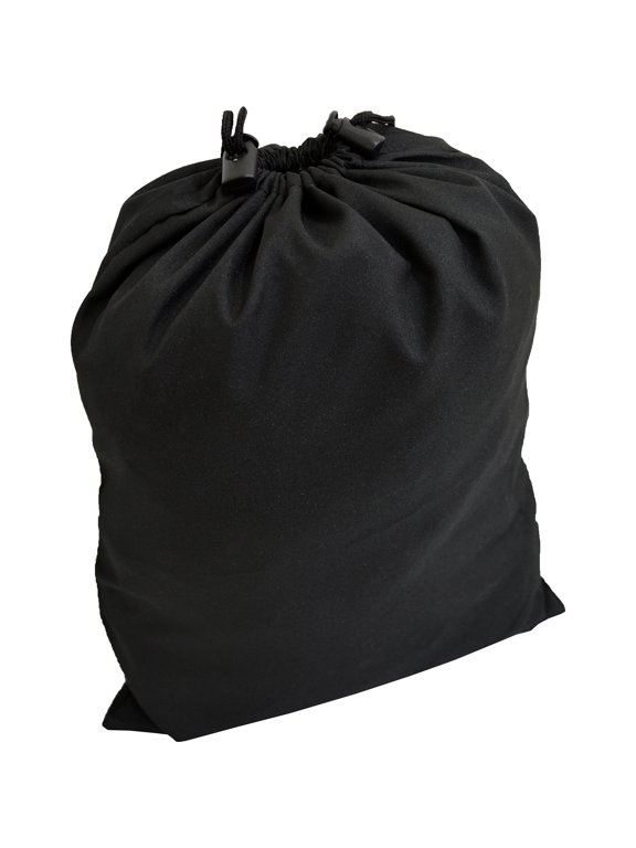 Black Polyester Drawstring Bag w/ Dual Push Button Cord Clasps (18" x 12.5")