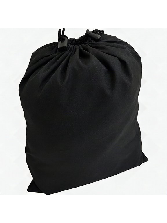 Black Polyester Drawstring Bag w/ Dual Push Button Cord Clasps (18" x 12.5")
