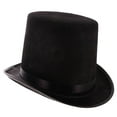 Black Polyester Felt Satin Top Hat Magician Hat Gentleman Hat Party Costume Accessories One Size Fits Most Adult Kids