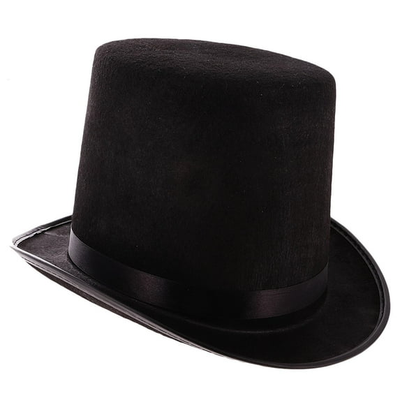 Black Polyester Felt Satin Top Hat Magician Hat Gentleman Hat Party Costume Accessories One Size Fits Most Adult Kids