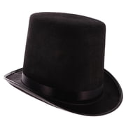 Black Polyester Felt Satin Top Hat Magician Hat Gentleman Hat Party Costume Accessories One Size Fits Most Adult Kids