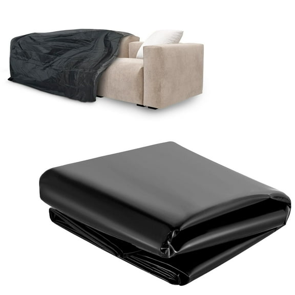 Black Polyethylene Tarp Waterproof, 16 x 100 Feet. Roll of Heavy Duty Plastic Covering. 6 Mil Thick Plastic Sheeting Roll. Weatherproof Poly Tarps Heavy Duty Waterproof for Storing, Transporting