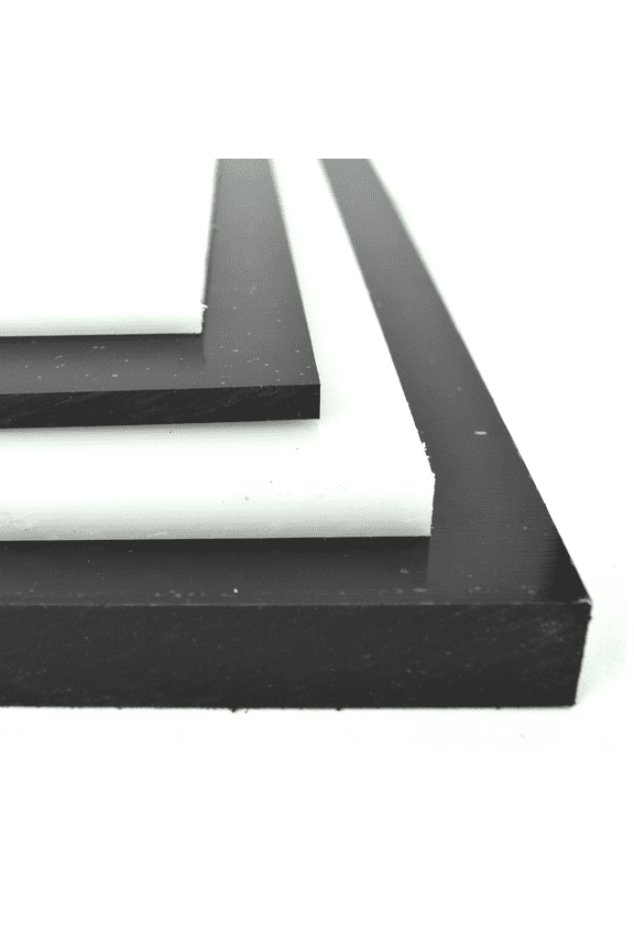 Black Polypropylene Copolymer (PPC) Plastic Sheet 1/4" x 6" x 6"