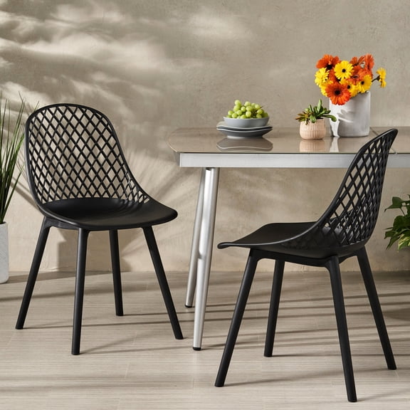 Black Polypropylene - Diamond Mesh Comfort - Outdoor Dining - Create Inviting Backyard