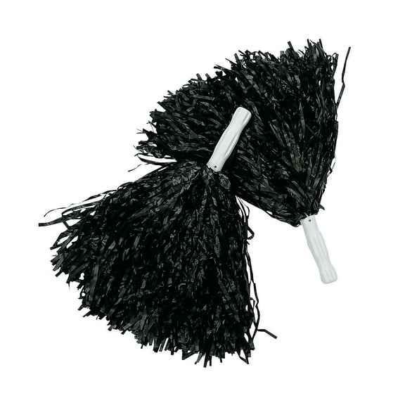 Black Pom-Poms (12Pc) - Party Favors - 12 Pieces