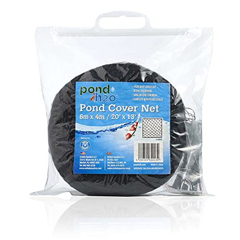 Black Pond Protection Cover Net With Ground Fixing Stakes Foot By 9 Foot (4Mx3m) Water Garden