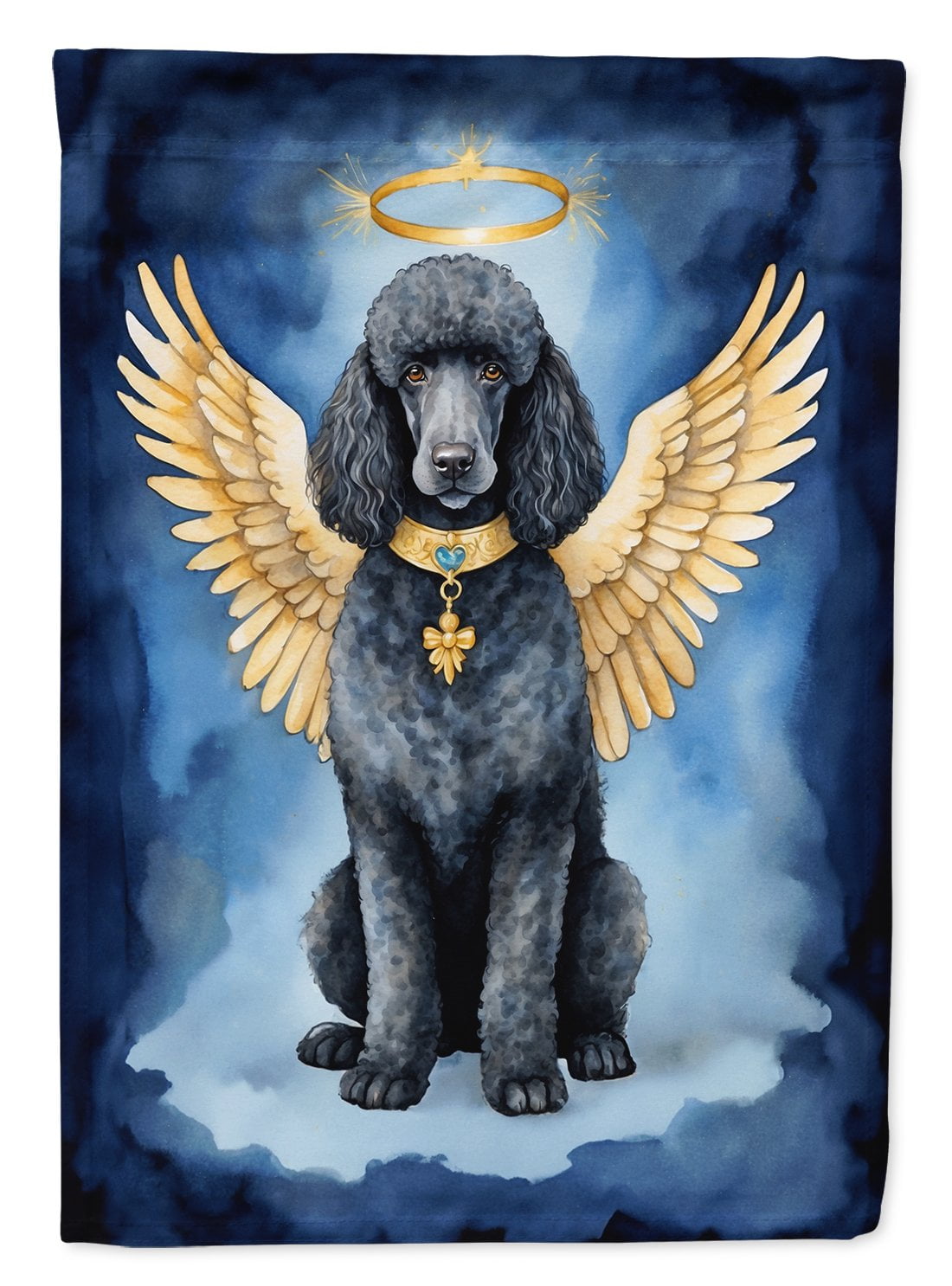 Black Poodle My Angel House Flag 28 in x 40 in