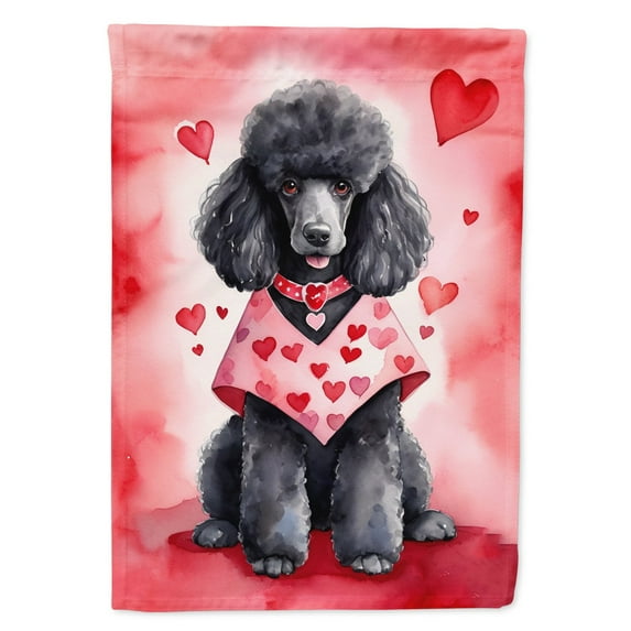 Black Poodle My Valentine Garden Flag 11.25 in x 15.5 in