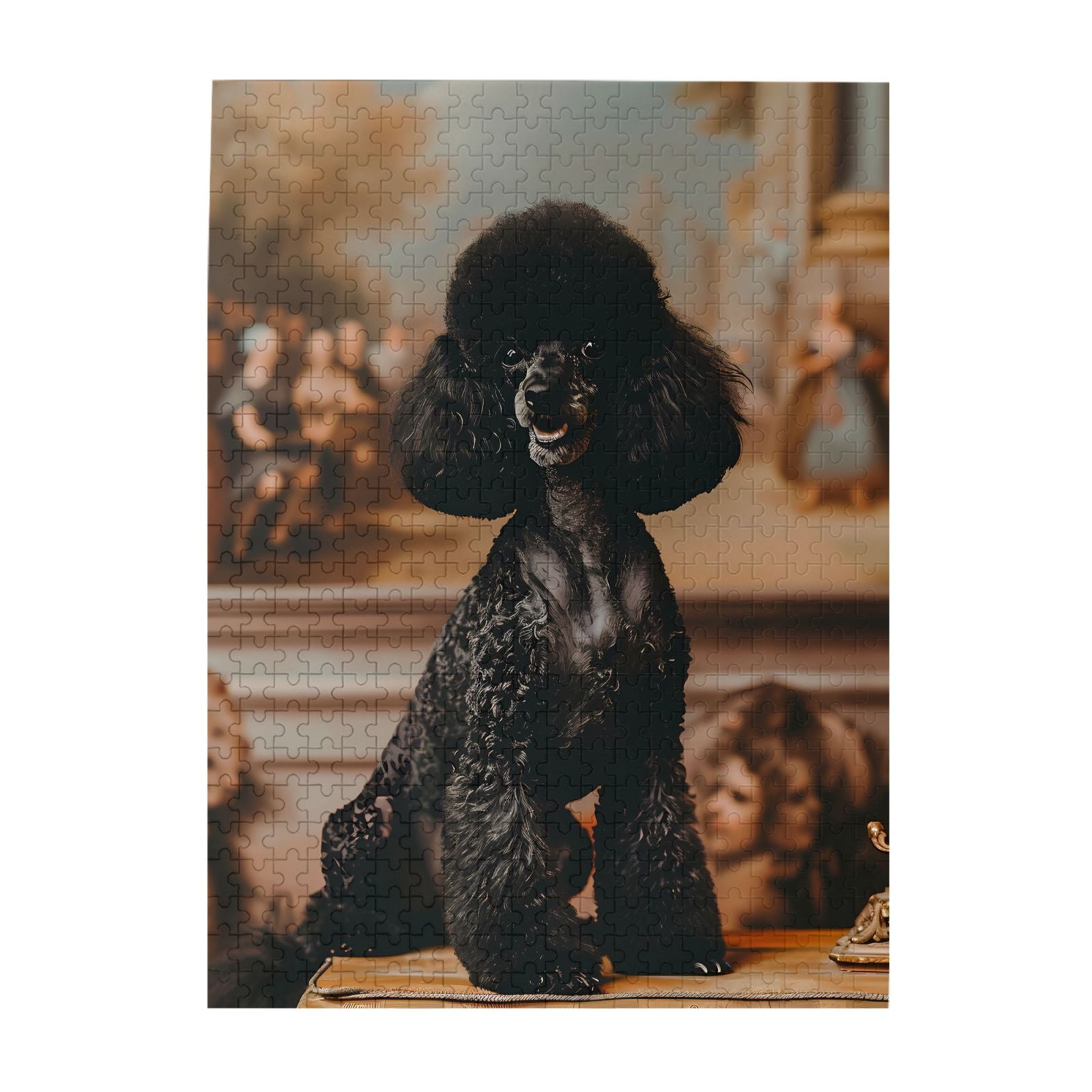 Black Poodle Portrait Art 1000-Piece Wooden Jigsaw Puzzle for Adults ...