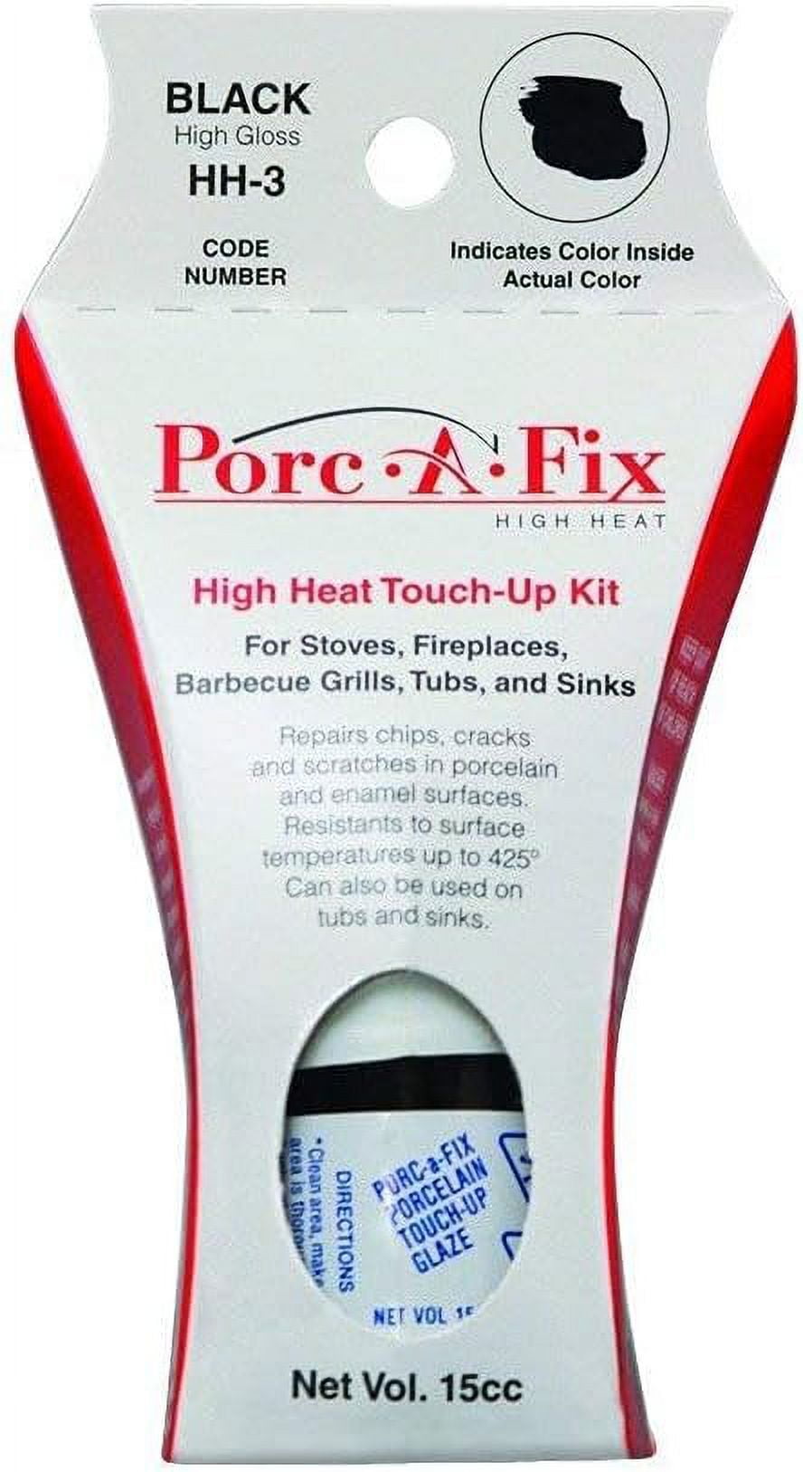 Black PorcaFix Porcelain High Heat Touch up Kit Repairs Porcelain and